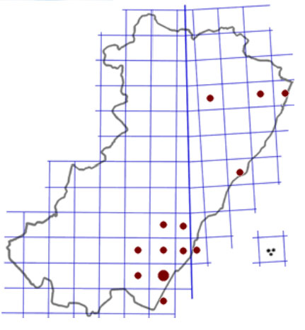 Mapa distribución lechuzas muertas 2000-2021