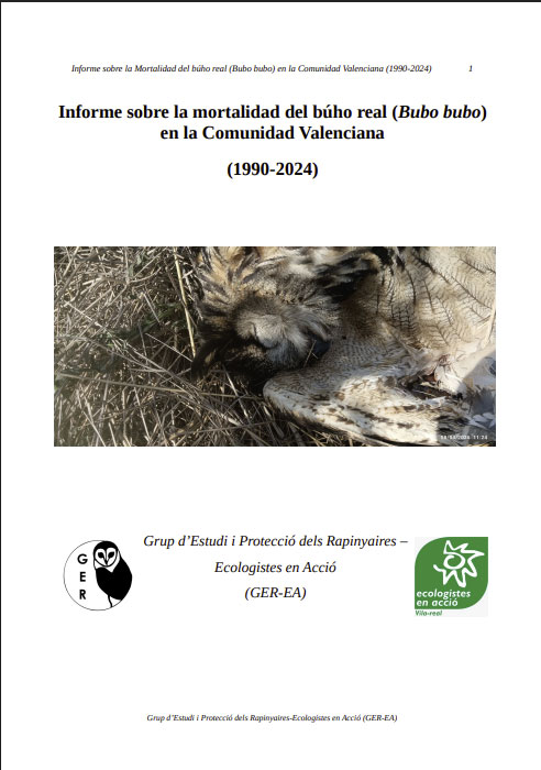 Informe sobre la mortalidad del búho real (Bubo bubo) en la Comunidad Valenciana(1990-2024)